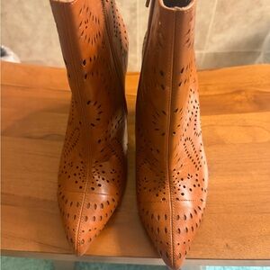 Carlos by Carlos Santana Tan Perforated Ankle Boots